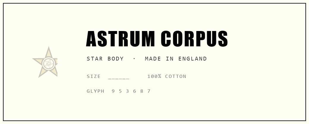 Astrum Corpus care label