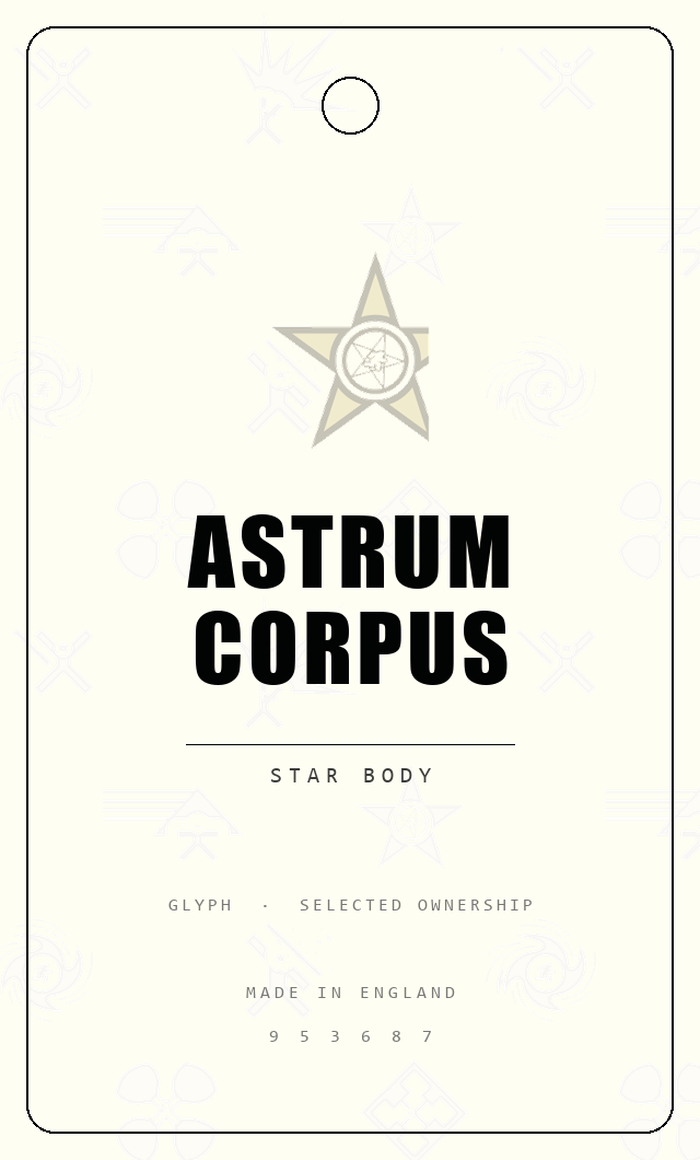 Astrum Corpus hang tag