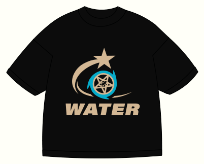 Water Star · Black Heavy Water T-Shirt